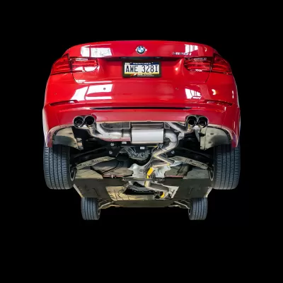 BMW 3 Series - 2012 to 2018 - 4 Door Sedan [328d, 328d xDrive, 328i 2.0L Turbo, 328i xDrive 2.0L Turbo] (Touring Edition) (Axle Back) (Quad Diamond Black Tips) (With Bumper Template)