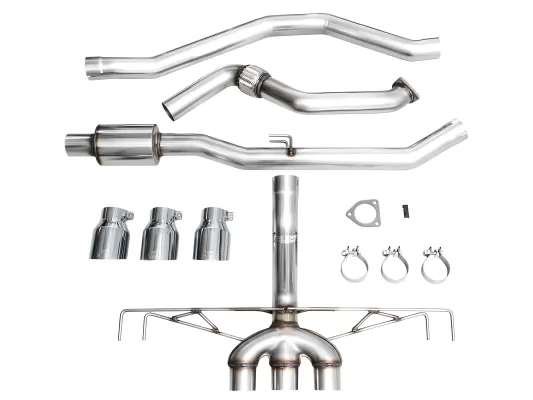 Honda Civic - 2023 to 2026 - Hatchback [FL5 Type R] (Track Edition) (Triple Chrome Double Walled Slash Cut Tips) (Includes Front Pipe)