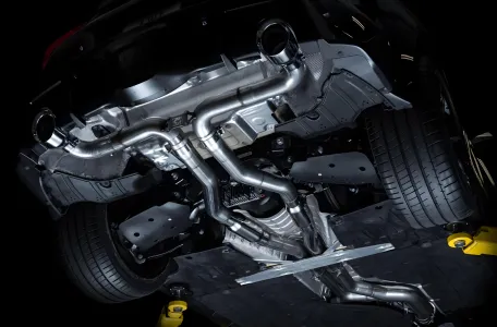 Toyota GR Supra - 2020 to 2025 - Coupe [All Except 2.0] (Track Edition) (Dual Diamond Black Double Walled Slash Cut Tips)