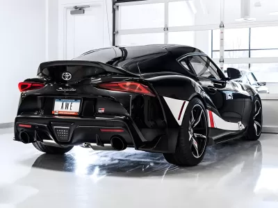 Toyota GR Supra - 2020 to 2025 - Coupe [All Except 2.0] (Touring Edition) (Without Resonators) (Dual Diamond Black Double Walled Slash Cut Tips)