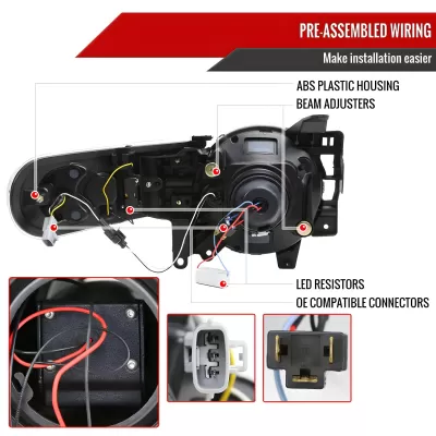 Toyota FJ Cruiser - 2007 to 2014 - SUV [All] (LED Projector, LED Sequential Accent Lights) (Smoked Lens) (Integrated LED High Beams)