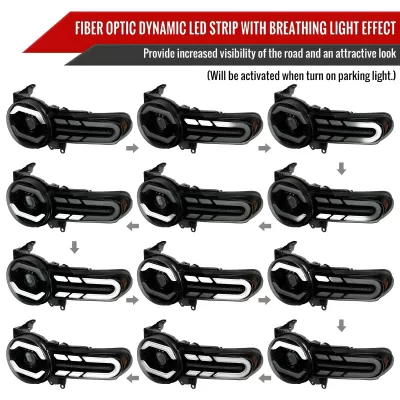 Toyota FJ Cruiser - 2007 to 2014 - SUV [All] (LED Projector, LED Sequential Accent Lights) (Smoked Lens) (Integrated LED High Beams)