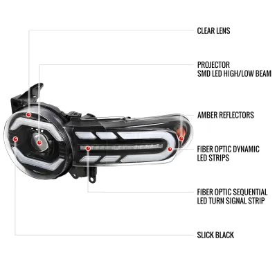 Toyota FJ Cruiser - 2007 to 2014 - SUV [All] (LED Projector, LED Sequential Accent Lights) (Integrated LED High Beams)