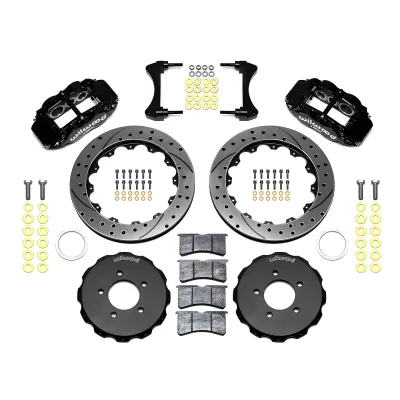 Honda Civic - 2022 to 2026 - Hatchback [EXL, LX, Sport, Sport Touring 1.5L Turbo] (Front) (Drilled and Slotted Rotors) (6 Piston Superlite 6R Calipers) (Black)