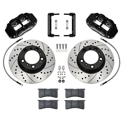 Porsche 911 - 2005 to 2012 - All [Carrera 3.4L, Carrera 3.6L, Carrera 4, Carrera Black Ed., Club Coupe, Targa, Targa 4] (Rear) (Drilled and Slotted Rotors) (Superlite 4R 4 Piston Calipers) (Black) (Without Turbo Look Package)