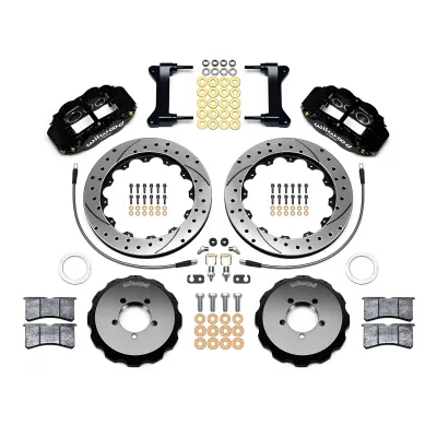 Subaru Impreza - 1999 to 2001 - All [All] (Front) (Drilled and Slotted Rotors) (6R 6 Piston Calipers) (Black) (13.06in Diameter Disc)