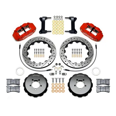 Subaru Impreza - 2002 to 2007 - All [All] (Front) (Drilled and Slotted Rotors) (6R 6 Piston Calipers) (Red) (13.06in Diameter Disc)