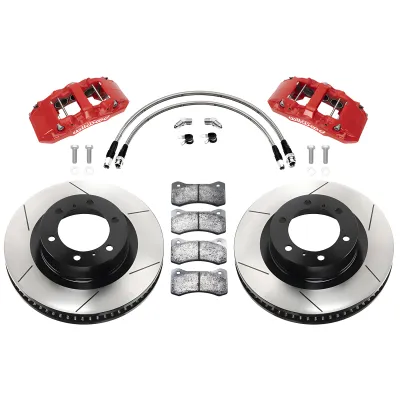 Toyota Tacoma - 2005 to 2015 - All [All] (Front) (Slotted Rotors) (With 6 Lug Hubs) (6 Piston AERO6 Calipers) (Red)