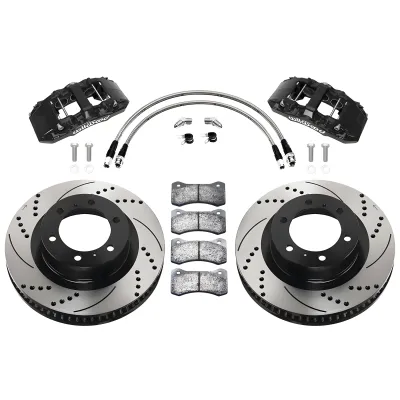 Toyota Tacoma - 2016 to 2023 - All [All] (Front) (Drilled and Slotted Rotors) (With 6 Lug Hubs) (6 Piston AERO6 Calipers) (Black)