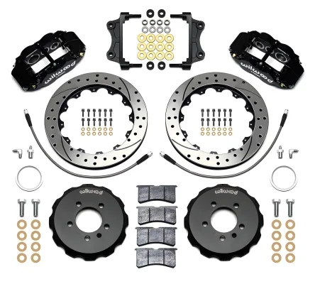 Volkswagen Golf R - 2012 to 2013 - All [All] (Front) (Drilled and Slotted Rotors) (6R 6 Piston Calipers) (Black)