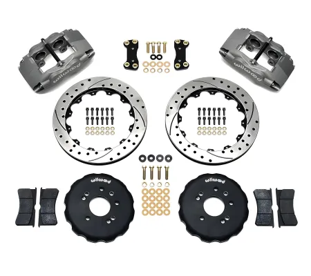 Nissan 300ZX - 1990 to 1996 - All [All] (Front) (Drilled and Slotted Rotors) (4 Piston Superlite Calipers) (Gray)