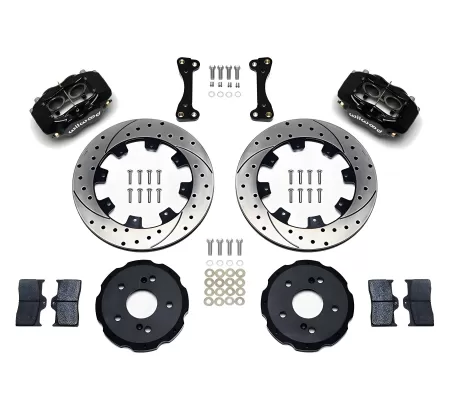 Acura RSX - 2002 to 2006 - Hatchback [All] (Front) (Drilled and Slotted Rotors) (Dynalite 4 Piston Calipers) (Black)