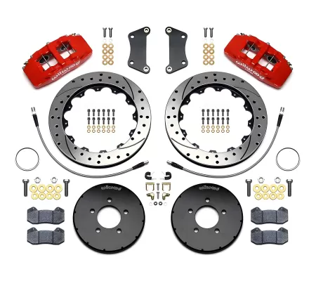 Mazda MAZDA3 - 2004 to 2009 - All [All] (Front) (Drilled and Slotted Rotors) (Dynapro 6 Piston Calipers) (Red)