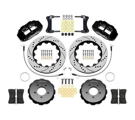 Mazda Miata MX5 - 2006 to 2015 - Convertible [All] (Front) (Drilled and Slotted Rotors) (6R 6 Piston Calipers) (Black)