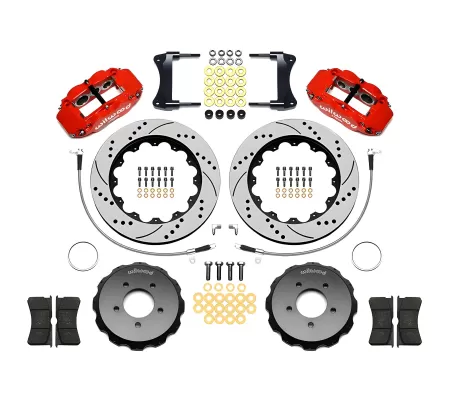 Mazda Miata MX5 - 2006 to 2015 - Convertible [All] (Front) (Drilled and Slotted Rotors) (6R 6 Piston Calipers) (Red)
