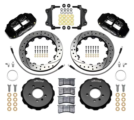 Volkswagen Golf - 2010 to 2014 - All [All] (Front) (Drilled and Slotted Rotors) (6R 6 Piston Calipers) (Black)