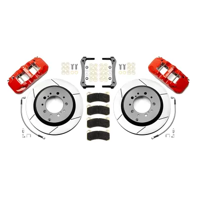 Toyota Tundra - 2007 to 2015 - All [All] (Rear) (Slotted Rotors) (4 Piston AERO4 Race Calipers) (Red)