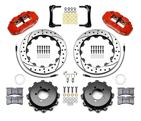 Subaru BRZ - 2013 to 2020 - Coupe [All] (Rear) (Drilled and Slotted Rotors) (4R 4 Piston Calipers) (Red)