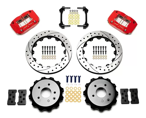 Infiniti G37 - 2008 to 2013 - 2 Door Coupe [All Except X] (Rear) (Drilled and Slotted Rotors) (Dynapro 4 Piston Calipers) (Red) (RWD Models Only)