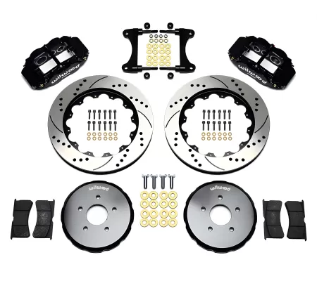 Infiniti G35 - 2008 - 4 Door Sedan [All Except X] (Front) (Drilled and Slotted Rotors) (6R 6 Piston Calipers) (Black) (RWD Models Only)