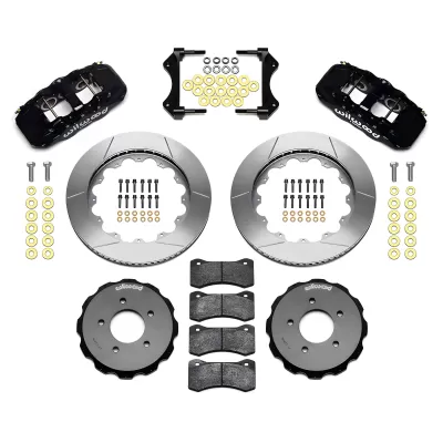 BMW 3 Series - 1999 to 2005 - 2 Door Coupe [All] _or_ 4 Door Sedan [All] (Front) (Slotted Rotors) (6 Piston AERO6 Calipers) (Black)