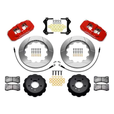 BMW 3 Series - 2012 to 2013 - All [328i 2.0L Turbo, 328i 3.0L, 335i] (Front) (Slotted Rotors) (6 Piston AERO6 Calipers) (Red)
