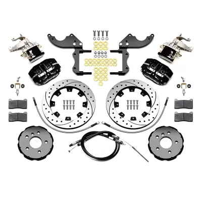 Mini Cooper - 2014 to 2016 - All [All] (Rear) (Drilled and Slotted Rotors) (Dynapro 4 Piston Calipers With Parking Brake Assembly) (Black)