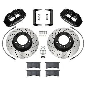 Porsche 911 - 2005 to 2012 - All [Carrera 3.4L, Carrera 3.6L, Carrera 4, Carrera Black Ed., Club Coupe, Targa, Targa 4] (Rear) (Drilled and Slotted Rotors) (Superlite 4R 4 Piston Calipers) (Black) (Without Turbo Look Package)