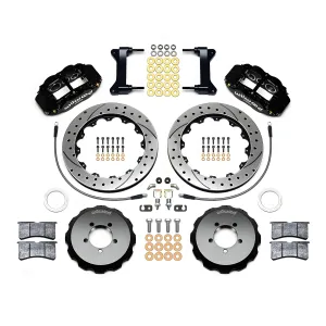 Subaru Impreza - 2008 to 2011 - All [All] (Front) (Drilled and Slotted Rotors) (6R 6 Piston Calipers) (Black) (13.06in Diameter Disc)