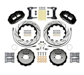 Subaru WRX STI - 2004 to 2014 - All [All] (Front) (Drilled and Slotted Rotors) (6R 6 Piston Calipers) (Black) (13.06in Diameter Disc)