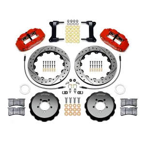 Subaru Impreza - 2002 to 2007 - All [All] (Front) (Drilled and Slotted Rotors) (6R 6 Piston Calipers) (Red) (13.06in Diameter Disc)