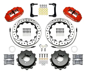 Toyota 86 - 2017 to 2020 - Coupe [All] (Rear) (Drilled and Slotted Rotors) (4R 4 Piston Calipers) (Red)