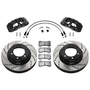 Toyota Tacoma - 2016 to 2023 - All [All] (Front) (Drilled and Slotted Rotors) (With 6 Lug Hubs) (6 Piston AERO6 Calipers) (Black)