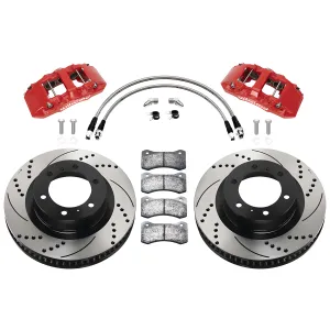 Toyota Tacoma - 2005 to 2015 - All [All] (Front) (Drilled and Slotted Rotors) (With 6 Lug Hubs) (6 Piston AERO6 Calipers) (Red)