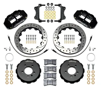 Volkswagen Tiguan - 2009 to 2014 - SUV [All] (Front) (Drilled and Slotted Rotors) (6R 6 Piston Calipers) (Black)