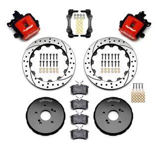 Honda S2000 - 2000 to 2009 - Convertible [All] (Rear) (Drilled and Slotted Rotors) (1 Piston Calipers) (Red)