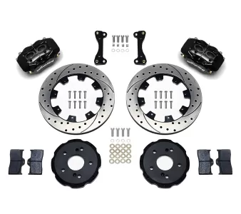 Acura RSX - 2002 to 2006 - Hatchback [All] (Front) (Drilled and Slotted Rotors) (Dynalite 4 Piston Calipers) (Black)