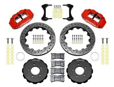 Honda Civic - 2006 to 2011 - All [All] (Front) (Drilled and Slotted Rotors) (6R 6 Piston Calipers) (Red)