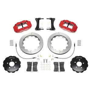 Audi A4 - 2002 to 2005 - All [All] (Front) (Slotted Rotors) (Superlite 6 Piston Calipers) (Red)