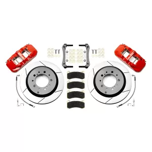 Toyota Land Cruiser - 2008 to 2015 - SUV [All] (Rear) (Slotted Rotors) (4 Piston AERO4 Race Calipers) (Red)