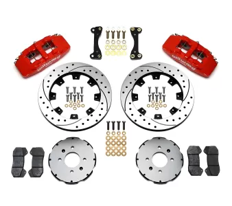Honda CRX - 1988 to 1991 - Coupe [All] (Front) (Drilled and Slotted Rotors) (Dynapro 6 Piston Calipers) (Red) (With Factory 240mm Rotors)