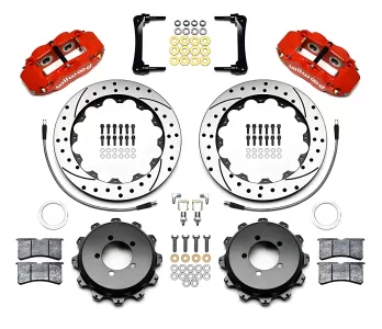 Subaru BRZ - 2013 to 2020 - Coupe [All] (Rear) (Drilled and Slotted Rotors) (4R 4 Piston Calipers) (Red)