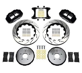 Nissan 370Z - 2009 to 2013 - All [All] (Front) (Drilled and Slotted Rotors) (6R 6 Piston Calipers) (Black)