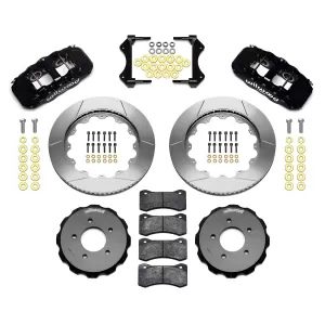 BMW 3 Series - 1999 to 2005 - 2 Door Coupe [All] _or_ 4 Door Sedan [All] (Front) (Slotted Rotors) (6 Piston AERO6 Calipers) (Black)
