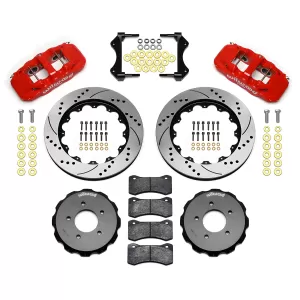 BMW 3 Series - 2006 - 2 Door Convertible [All] _or_ 2 Door Coupe [All] (Front) (Drilled and Slotted Rotors) (6 Piston AERO6 Calipers) (Red)