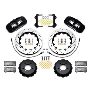 BMW 3 Series - 2012 to 2013 - All [328i 2.0L Turbo, 328i 3.0L, 335i] (Front) (Drilled and Slotted Rotors) (6 Piston AERO6 Calipers) (Black)