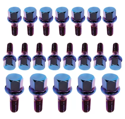 Universal (12 x 1.5, 40mm Length) (20 Lug Bolt Set) (Blue Neon)