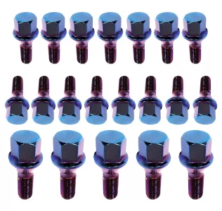 Universal (12 x 1.5, 40mm Length) (20 Lug Bolt Set) (Blue Neon)