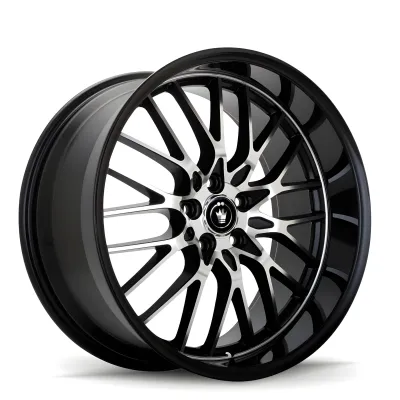 Universal (18x8, 5x100, 35mm, Gloss Black With Machined Spokes)