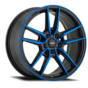 Universal (18x8, 5x112, 43mm, Gloss Black With Blue Face)